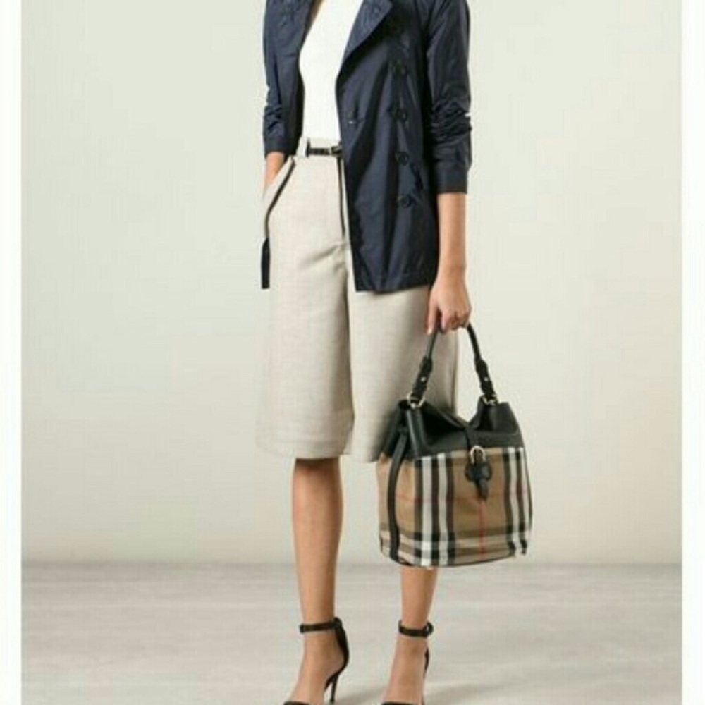Burberry sycamore house check horseshoe hobo bag tote
